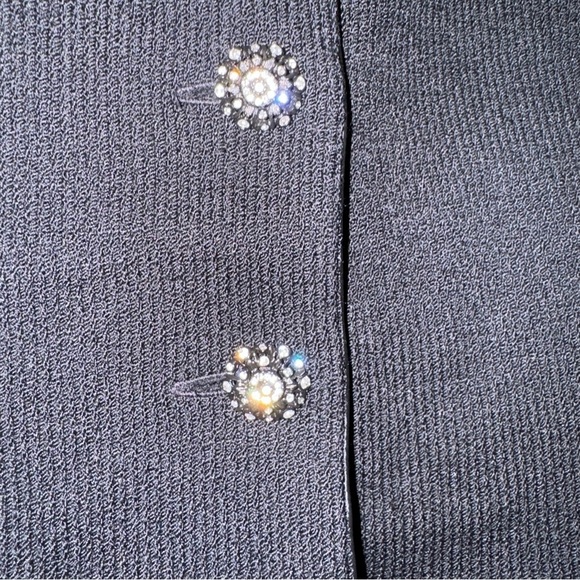 St. John evening Santana knit black jeweled cardigan sweater 8 vintage - Picture 10 of 13